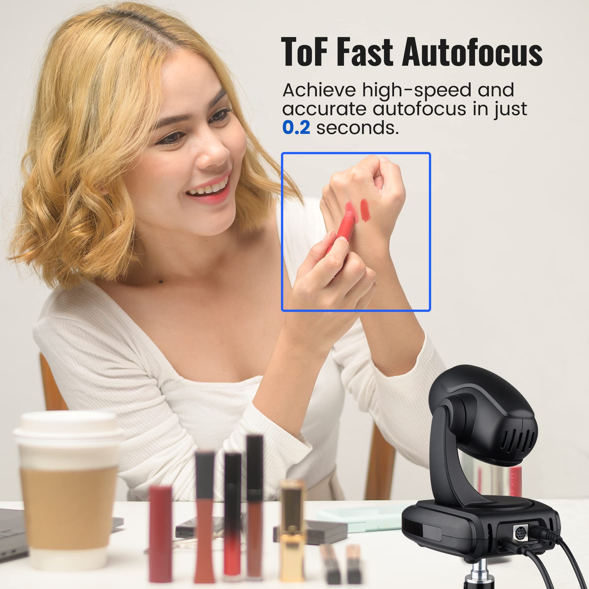Amazon.com: ROCWARE Mini PTZ Camera RC310, 2K 1080P Full HD Webcam, 3X Optical Zoom, 16X Digital Zoom High-Speed Camera, Conference Room Camera System for Live Streaming Worship and Online Learning Meetings :